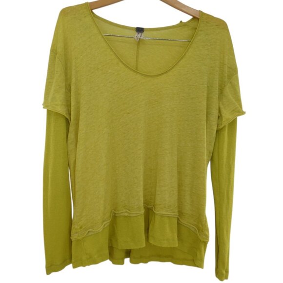 Free People We the Free Long Sleeve Lagenlook Distressed Slub Knit Long Sleeve S - Picture 1 of 7